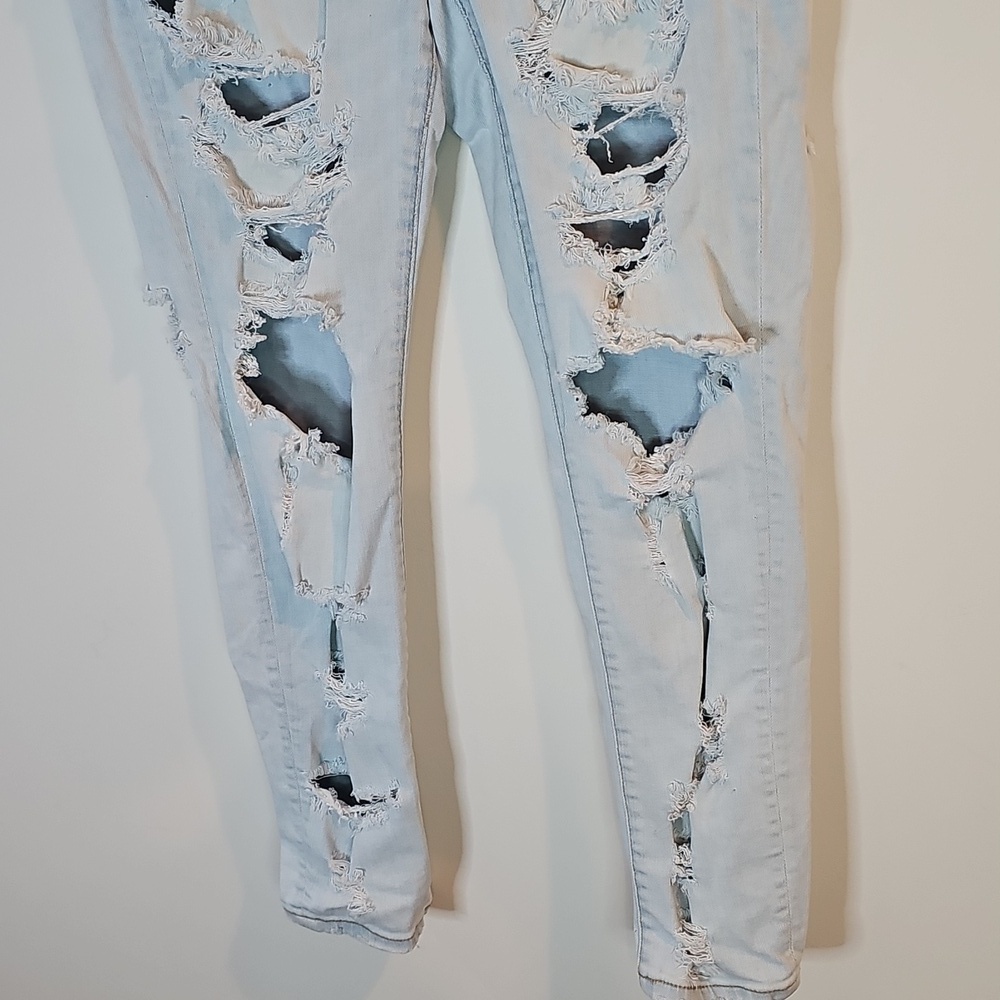 American Eagle Super Stretch Size 14 Light Wash High Rise Jeggings - Picture 3 of 8